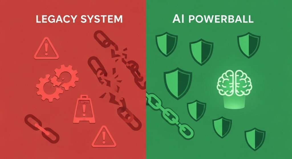 구식 주작(조작) 시스템과 현대적 AI파워볼 보안 구조 비교