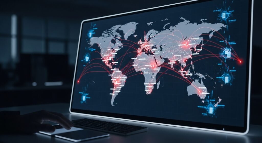 실시간으로 의심스러운 지갑 주소를 감지하고 차단하는 실시간 보안 대시보드 화면